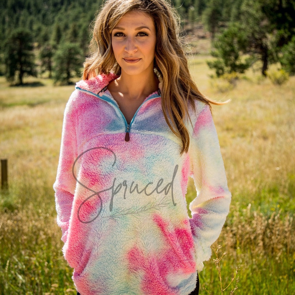 Rainbow Tie Dye Sherpa
